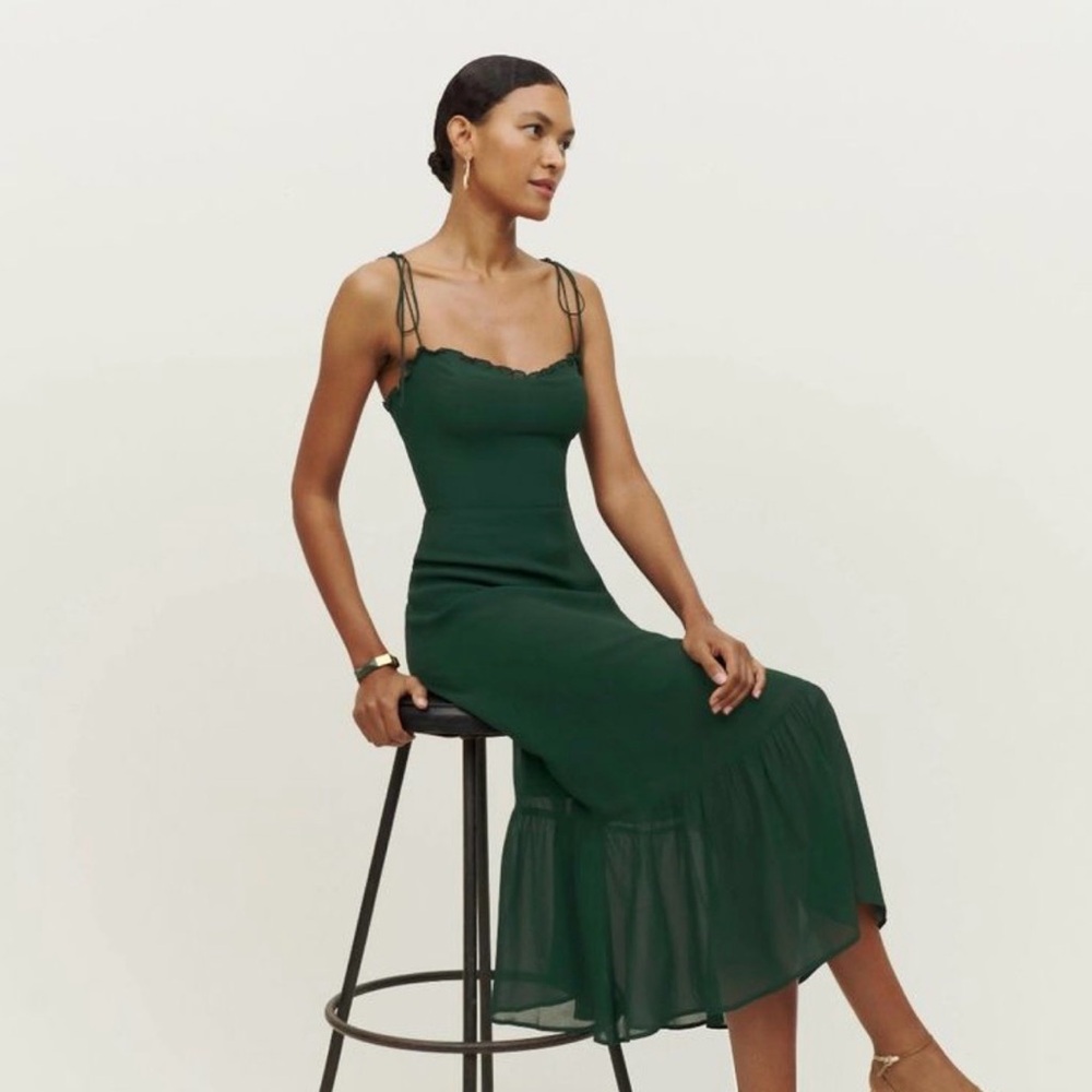 Reformation Emersyn Dress in Emerald